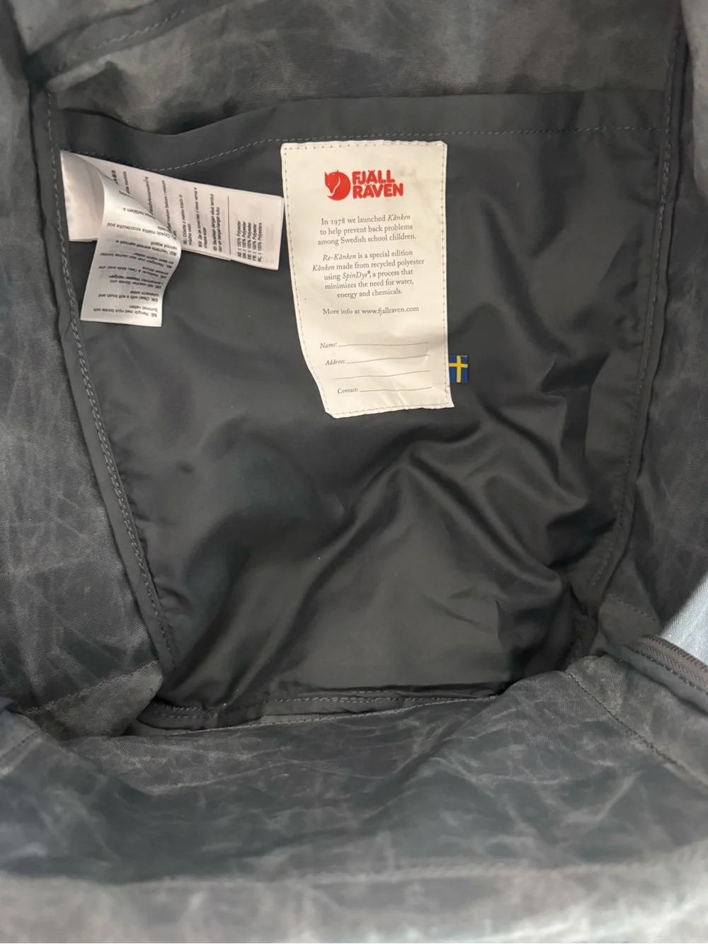 Fjallraven Kånken Backpack in Dark Gray with Dark Gray Logo